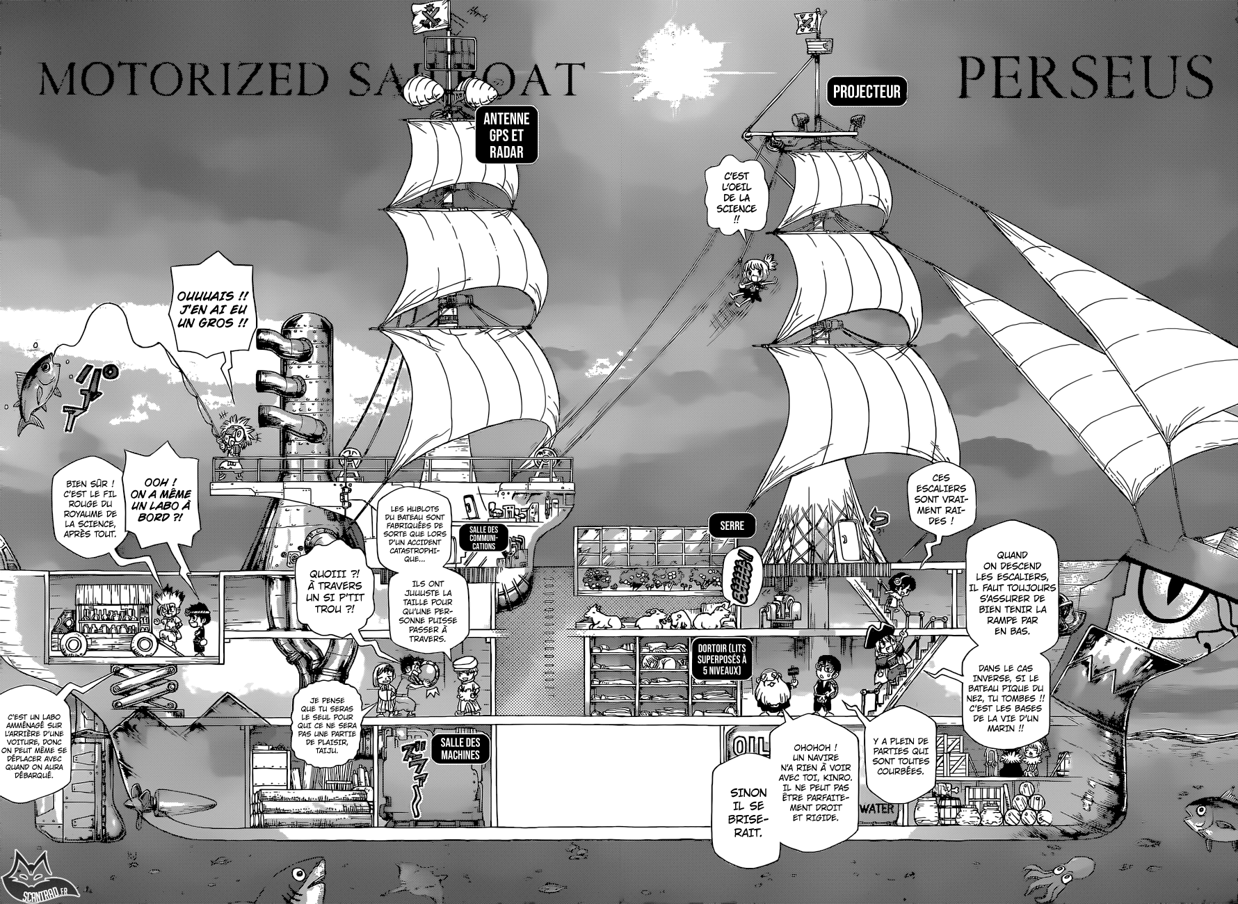 Scan Dr. Stone Chapitre 102 : Le Persée, navire scientifique - Page 1