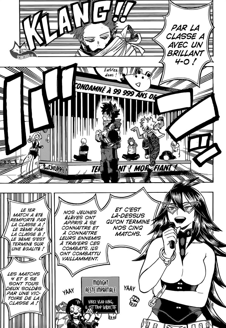 Scan My Hero Academia Chapitre 216 : Classe A vs Classe B, la