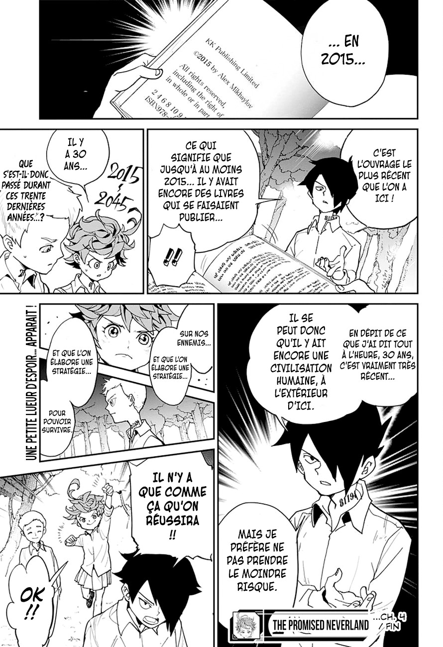 The Promised Neverland: Chapter chapitre-4 - Page 19